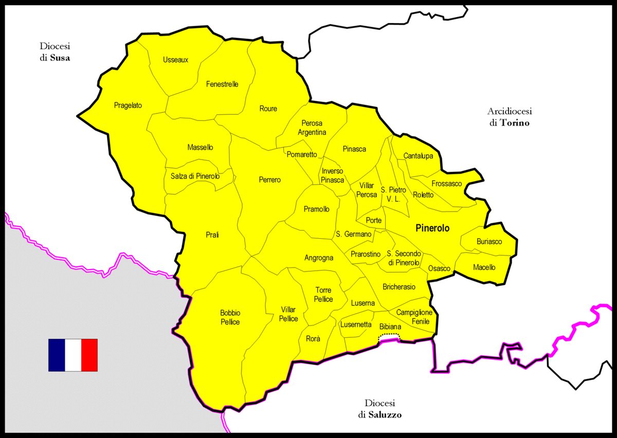 Mappa della Diocesi di Pinerolo (Italia)