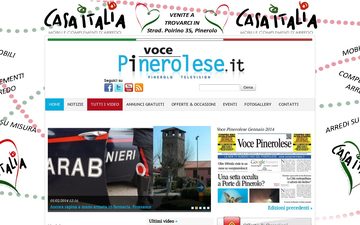 La home page di vocepinerolese.it nel 2014