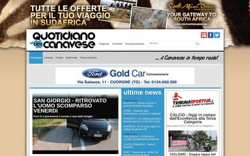 La home page di quotidianocanavese.it nel 2013