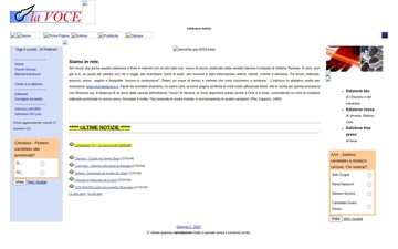 The homepage of giornalelavoce.it in 2004