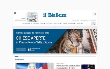 La home page di ilbiellese.it, 25 settembre 2026