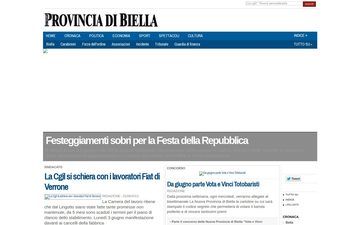 Главная страница laprovinciadibiella.it в 2013 году