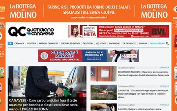 La home page di quotidianocanavese.it, 26 settembre 2026