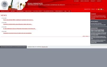 La home page di edisu.piemonte.it nel 2006