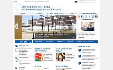 La home page di edisu.piemonte.it nel 2014