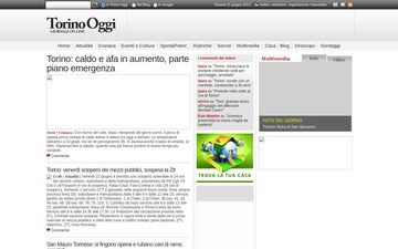 La home page di torinoggi.it nel 2012