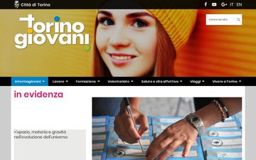La home page di torinogiovani.it nel 2018