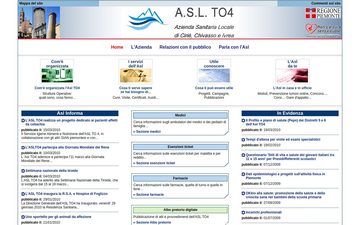 La home page di aslto4.piemonte.it nel 2010