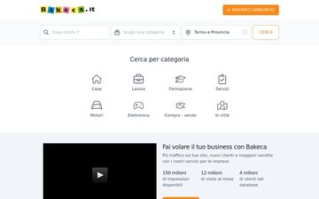 La home page di torino.bakeca.it nel 2023