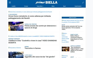 La home page di primabiella.it nel 2020