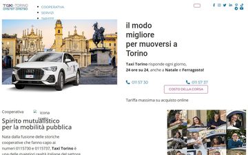La home page di taxitorino.it nel 2023