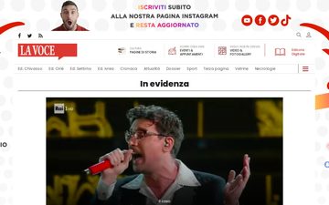 The homepage of giornalelavoce.it in 2023