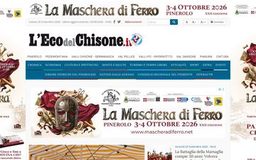 La home page di ecodelchisone.it, 25 settembre 2026