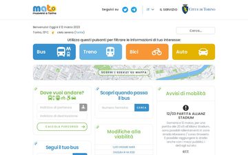 La home page di muoversiatorino.it nel 2023