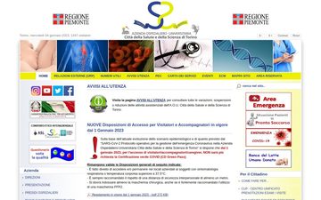 La home page di cittadellasalute.to.it nel 2023