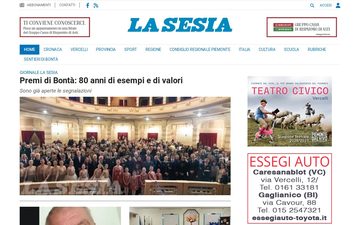 The home page of lasesia.vercelli.it, 25 September 2026