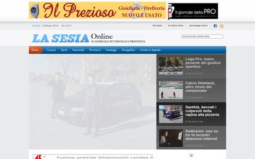 The home page of lasesia.vercelli.it in 2012
