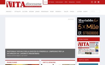 La home page di vitadiocesanapinerolese.it nel 2017