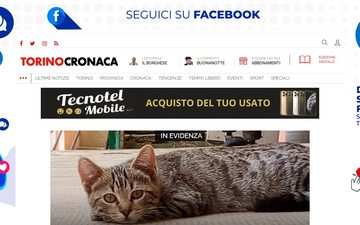 La home page di torinocronaca.it nel 2023
