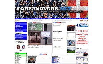 La home page di forzanovara.net nel 2015