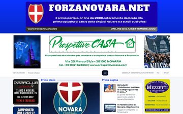 La home page di forzanovara.net, 25 settembre 2026