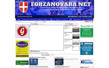 La home page di forzanovara.net nel 2023