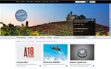 La home page di piemonteitalia.eu nel 2009