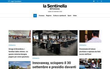 La home page di lasentinella.it, 25 settembre 2026
