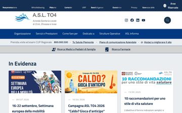 La home page di aslto4.piemonte.it, 25 settembre 2026