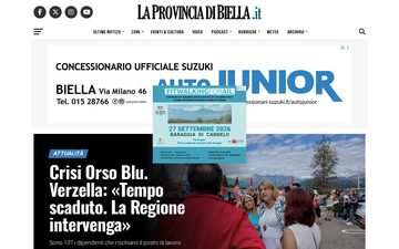 Главная страница laprovinciadibiella.it, 25 сентября 2026 года