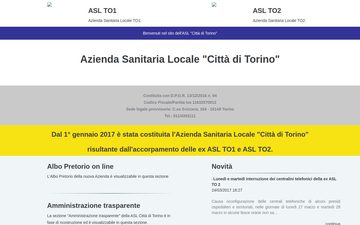 La home page di aslcittaditorino.it nel 2017