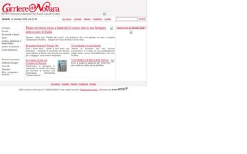 La home page di corrieredinovara.it nel 2008