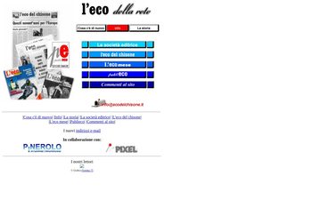 La home page di ecodelchisone.it nel 2000