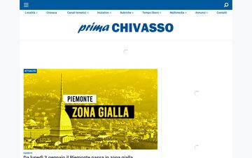 La home page di primachivasso.it nel 2022