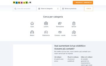 La home page di torino.bakeca.it nel 2025