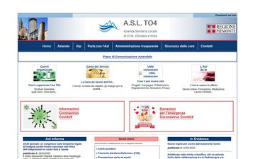La home page di aslto4.piemonte.it nel 2023