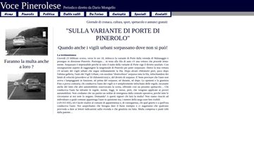 La home page di vocepinerolese.it nel 2006