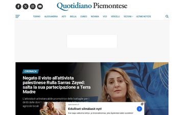 La home page di quotidianopiemontese.it, 25 settembre 2026