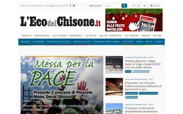 La home page di ecodelchisone.it nel 2023