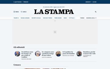 Главная страница lastampa.it, 25 сентября 2026