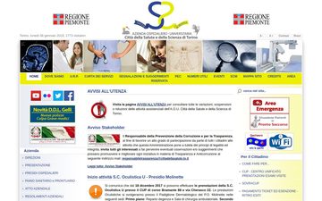 La home page di cittadellasalute.to.it nel 2018
