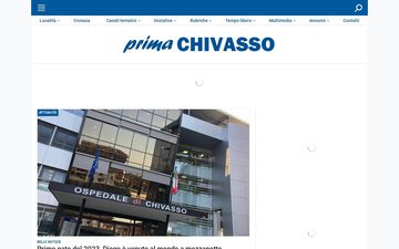 La home page di primachivasso.it nel 2023