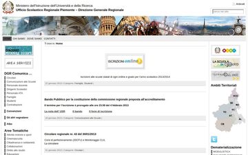 Главная страница istruzionepiemonte.it в 2013 году