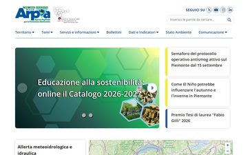 Главная страница arpa.piemonte.it, 25 сентября 2026