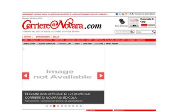 La home page di corrieredinovara.it nel 2018