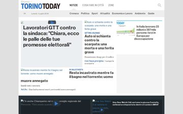 La home page di torinotoday.it nel 2019