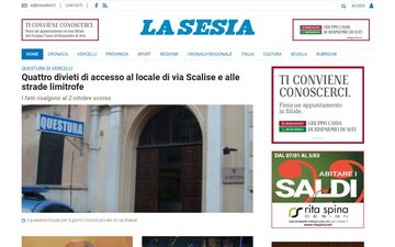 The home page of lasesia.vercelli.it in 2023