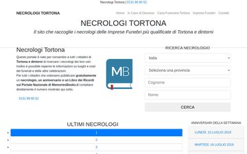 Главная страница necrologitortona.it в 2019 году