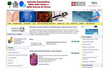 La home page di cittadellasalute.to.it nel 2013