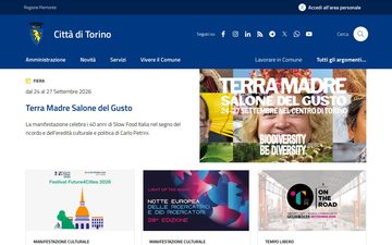 La home page di comune.torino.it, 25 settembre 2026